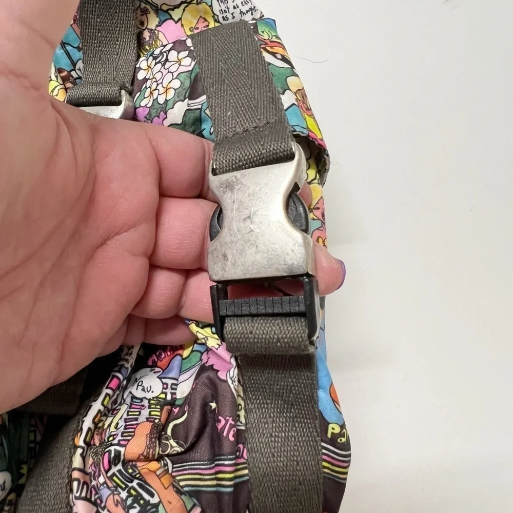 LeSportSac Vintage 90s Y2K RARE Amy Davis Hawaii Island Print Nylon Backpack